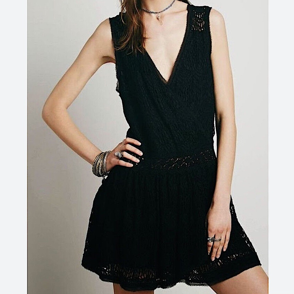 Free People Black Lace Dress